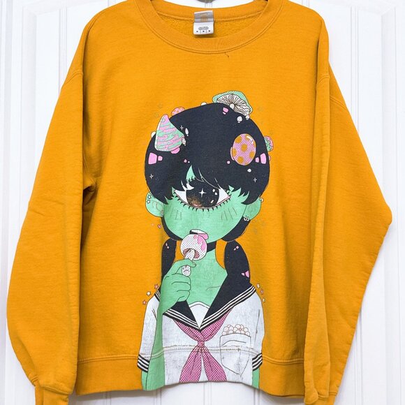 Rare OMOCAT Mushroom Cyclops Girl Sweatshirt Size Medium Limited Edition - Picture 1 of 3